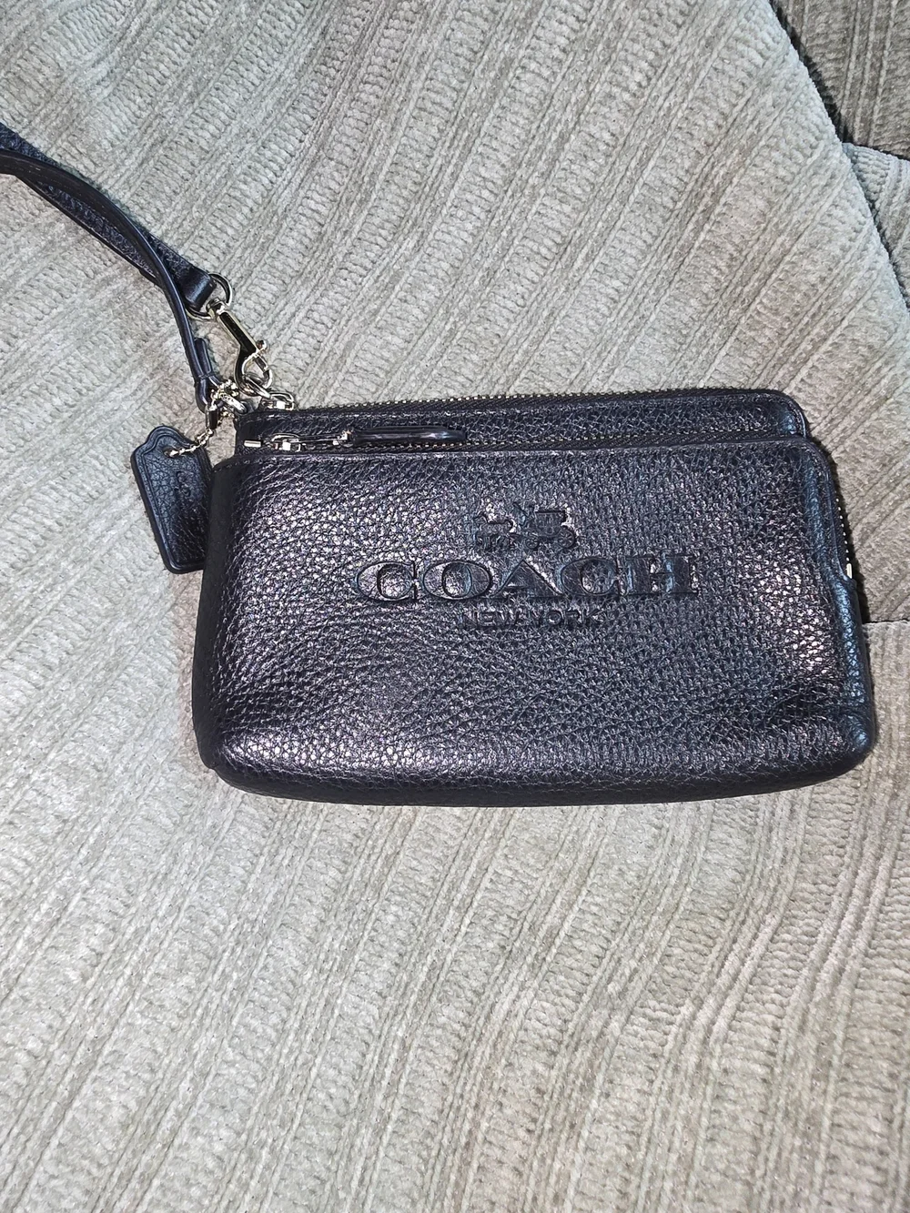 Coach Black Leather Wristlet Wallet
